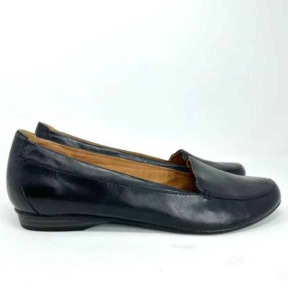Naturalizer Women's Saban Black Leather Slip On Flats Loafers - Picture 6 of 15
